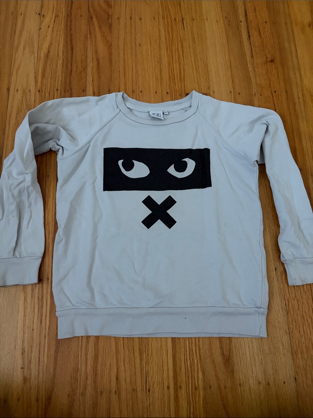Beau Loves - Kids Light Gray Graphic Sweatshirt with Black Print - size 8/9